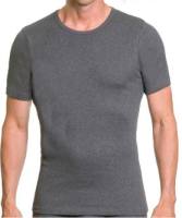Cotton Doppelripp grau Unterhemd 1/2 Arm 100% Baumwolle