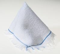 Frottier-Wischtuch weiß mit blauem Streifen 100% BW 40/40cm