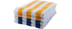 Handtuch BLOCKSTREIFEN weiß-gelb 400g/qm 100% BW Zwirnfrottier 50/100cm