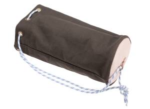 Zampel oliv mit Lederboden 22cm dia Höhe 50cm 100% BW 535g/qm