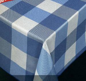 Tischbelag LFGB lebensmittelecht / food safe blau-weiß kariert 190g/qm 110/140cm