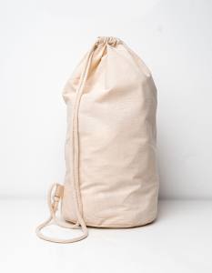 Matchsack/Wäschbeutel hell mit rund eingesetztem Boden und Kordel 38/56cm