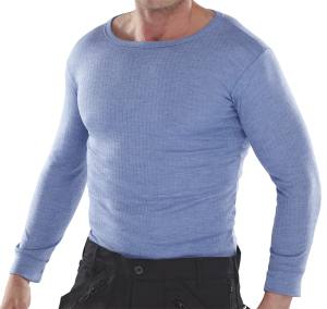 Thermo-Unterhemd langarm blau 80% PES 20% Viscose