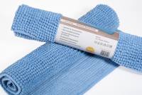 Badeteppich Chenille blau 100% Polyester-Microfaser mit rückwärtiger Anti-Rutschbeschichtung 50/70cm