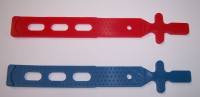 Gumminetzverschluss rot oder blau 3-Loch Länge 185mm 17g/St 100St/VE
