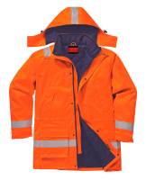 Warnschutzparka antistatisch flammhemmend orange mit Reflexstreifen S - 3XL