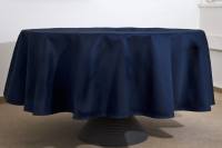 160cm rund Tischdecke marineblau 100% BW 205g/qm Vollzwirn Damast