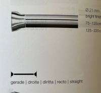 Duschvorhangstange Aluminium bright finish chrome 21mm dia stufenlos verstellbar 125/220cm